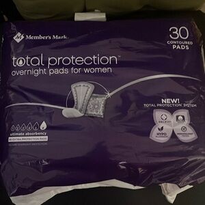Members Mark overnight pads for women number 6?ultimate absorbing. Contoured